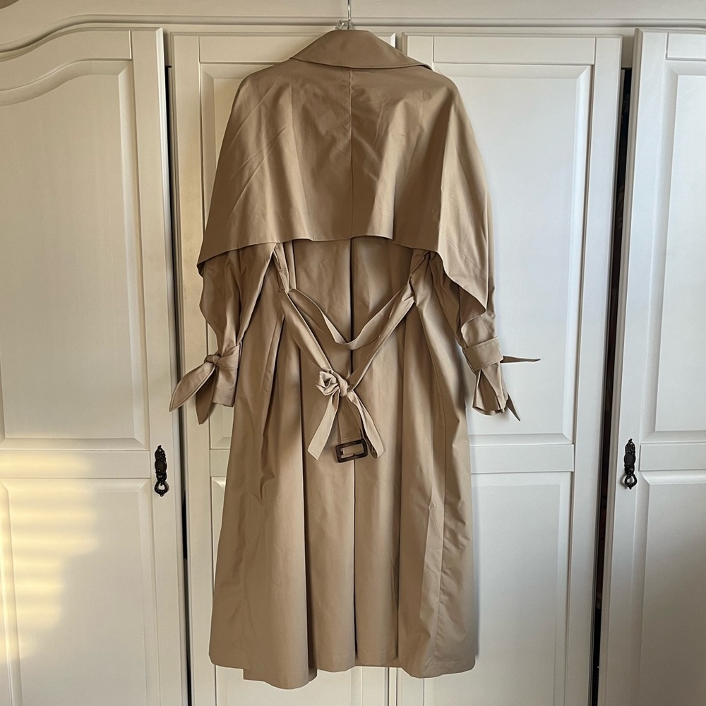 NWT La Atelier oversized belted trench coat size large light camel